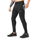 ZENWILL Mens Zip Workout Pants with Front Pocket Gym Joggers Men Casual Athletic Sweatpants(Medium,B