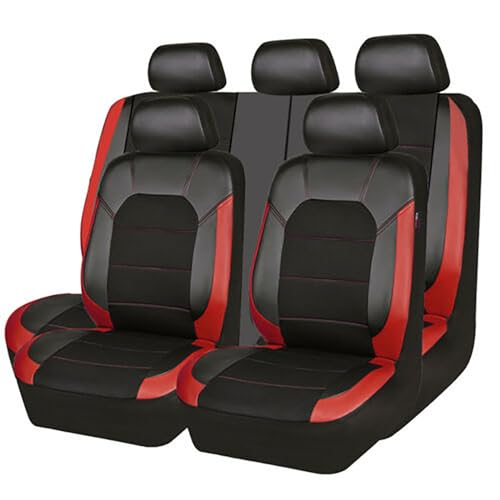 ZDPFDC Coche Cuero Fundas Asientos para Opel Monterey/Mokka/Mokka X/Meriva A/Meriva B/Karl/Karl Rocks, Cómodo y Transpirable Asiento Protector Cubreasientos Accesorios,Red