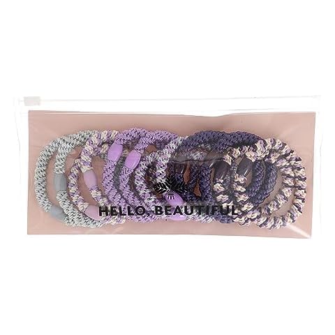 L. Erickson Grab & Go Pony Pouch, Orchid Purple Grey Mix Ponytail Cover