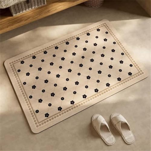 Tapis de salle de bain absorbant 70x140cm antidérapant grid