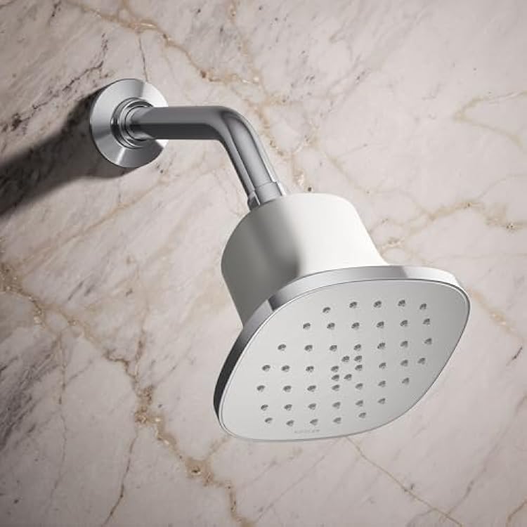 Kohler 37722-Y-CP Cinq Square single-function filtered showerhead, 2.5 gpm, Polished Chrome