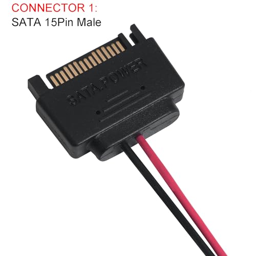 SATA de 15 pines a 6 pines cable de alimentación grueso para lector de CD interno 2