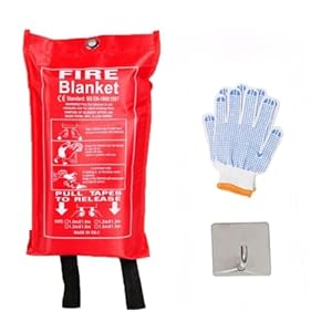 Fire Blanket: Essential Emergency Survival Safety Tool for Flame Suppression, 100% Fiberglass, Life-Saving Gear for Home, Kitchen, Camping, Car, and Office (39.3″ x 39.3″ Inches)