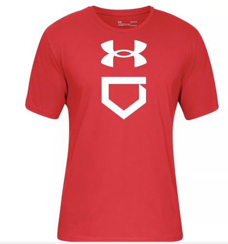 Haut Under Armour Homme M Rouge Blanc T-Shirt Sport Fitness
