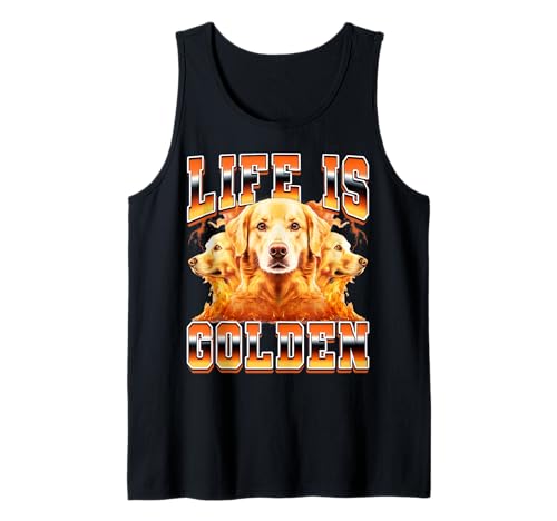 Life is Golden Retriever Dog 90er Jahre Bootleg Style Tank Top