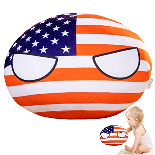 Bola de pelúcia country | Brinquedos de bola nacional de pelúcia macio | Almofada Country Ball Anime