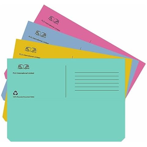A4 Foolscap Document Wallets in Pastel Colours Cover