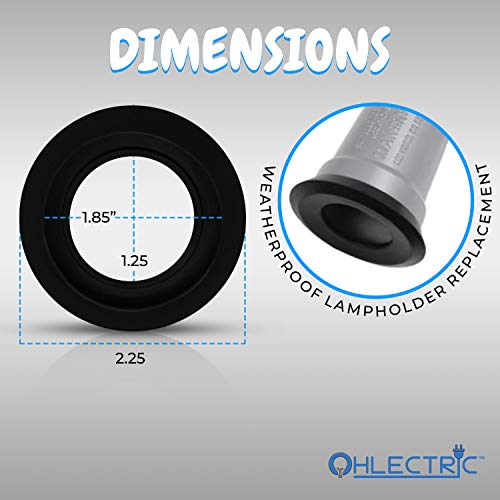Ohlectric External Lampholder Gasket, Round Weatherproof Gasket For Par Lamp Holders - Par Lamp Protects Socket From Dirt, Debris - Ideal Replacement Outer Gasket-Black (Pack Of 10) - Ol-72907-10 #TOP2