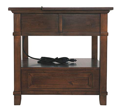 Signature Design By Ashley Gately Traditional End Table With Electrical Outlets, Brown #TOP21