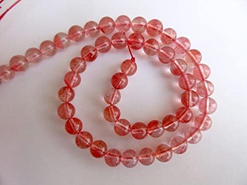 Quartz cerise 8mm perles grand trou résolvant le passage des cordons épais