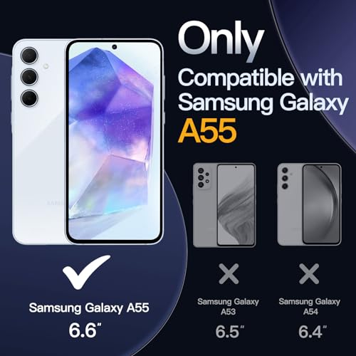 JETech Capa para Samsung Galaxy A55 5G, Capa Protetora Não Amarela à Prova de Choque, Parte Traseira
