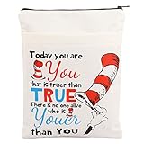 BWWKTOP Dr Cat Book Sleeve With Pocket Book Cat Fans Gifts Today You Are You That Is Truer Than True Book Covers Bookish Gift Book Protector (Truer Than True)