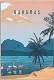 Vintage Reise Poster Bahamas Retro Wand Kunst Leinwand 