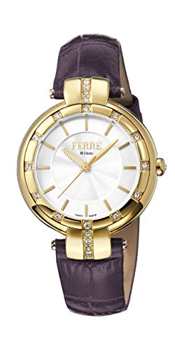Preisvergleich Produktbild Ferre Milano Damen Analog Quarz Uhr mit Leder Armband FM1L069L0031