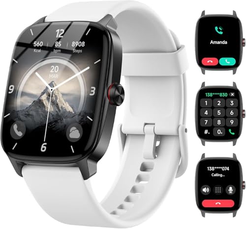 Reloj Inteligente Mujer Hombre con Llamadas Bluetooth y Voz AI, 1.85'' Smartwatch con Whatsapp Notificación, Pulsómetro/SpO2/Sueño/Podómetro, 110+ Modos Deportivos, Impermeable IP68 para iOS/Android