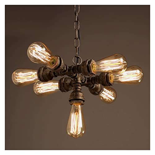 Chandelier LED rectangulaire marron de 60cm avec télécommande