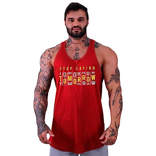 Regata Longline Masculina Cavada MXD Conceito Treino Academia Musculação Estampas (G, Stop Saying To