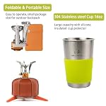 Camping Cookware Mess Kit, 16 pcs Backpacking Cooking Set, Lightweight Camping Pots and Stove Set for 1-2 Person, Outdoor Cooking Gear Ideal for Camping, Hiking, Backpacking and Picnic - Image 4