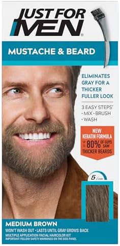 JUST FOR MEN Color Gel Mustache & Beard M-35 Medium Brown 1 ea