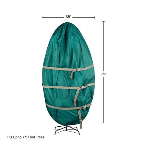 Tiny Tim Totes 83-Dt5582 Premium Upright Christmas Tree Canvas Storage Cover Bag | 7.5 Ft | Green, Foot #TOP1