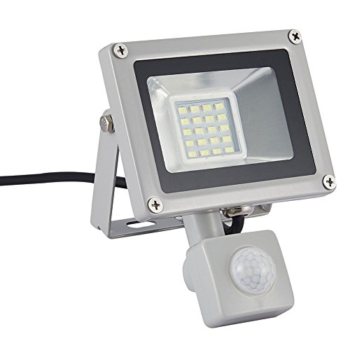 CSHITO 20W LED Projecteur Etérieur avec Détecteur de Mouvement Imperméable IP65 1600lM Lumière Haute Luminosité Spot Aluminium Eclairage de Sécurité [4F] - Blanc Froid 6000K