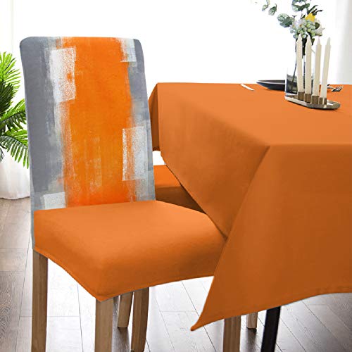 Chair Covers For Dining Room 6 Pack,Orange Gray Oil Painting Texture Abstract Artwork Removable Chair Slipcover Stretch Dining Chair Kitchen Decorative Seat Cover Protector Cover For Ceremony/Hotel #TOP4