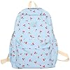 Y2k Cherry Backpack Preppy Aesthetic Backpack Cutecore Bookbag Casual Backpack Purse for Laptop Travel blue