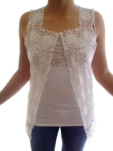 white crochet vest
