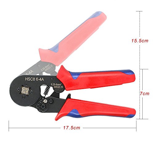 Crimper Tool Kit, Crimp Ferrule Including 800Pcs Insulated Wire Terminals New Hope Store Self Adjusting Crimping Plier Set Tool Guage Hsc8 6-4A 0.25-6Mm², 23 - 10 Awg Red #TOP5