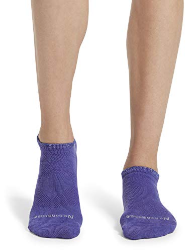 No Nonsense Women's Soft And Breathable Mesh No Show Liner Sock, 9 Pair Pack Socks, Assorted 1: White/Grey/Purple, One Size Us #TOP1