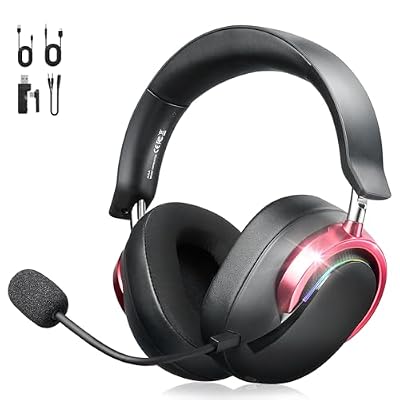 Wireless Gaming Headset with Mic Over Ear Headphones for PC,Xbox,PS5,Switch