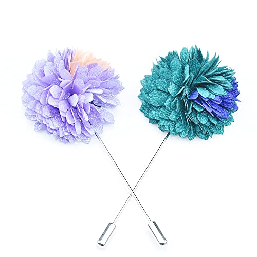 12Pcs Flower Men's Lapel Pins Handmade Flower Lapel Pin Boutonniere Pin For Suit Wedding Groom #TOP6