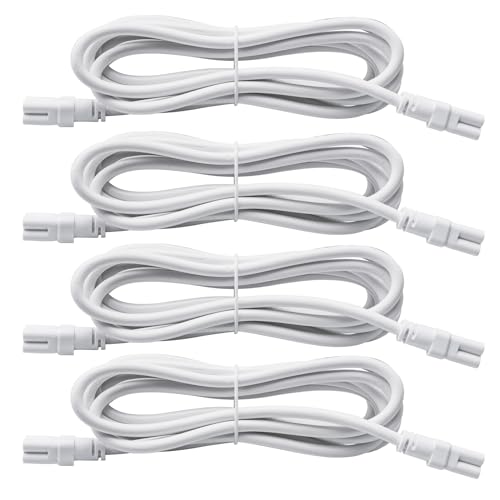 DiCUNO T5 T8 Tube Light Extension Cords 9.8FT, Female to Female Double end 3 Pin LED Tube Connector Cable, Power Extension Wire for LED Integrated Single Fixture, Garage Light, White, Pack of 4 by DiCUNO - Used condition - US$21.85
