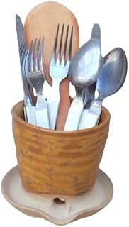 Utensil and cutlery drainer toothbrush holder hand thrown stoneware pottery ceramic wheelthrown handmade ready to ship