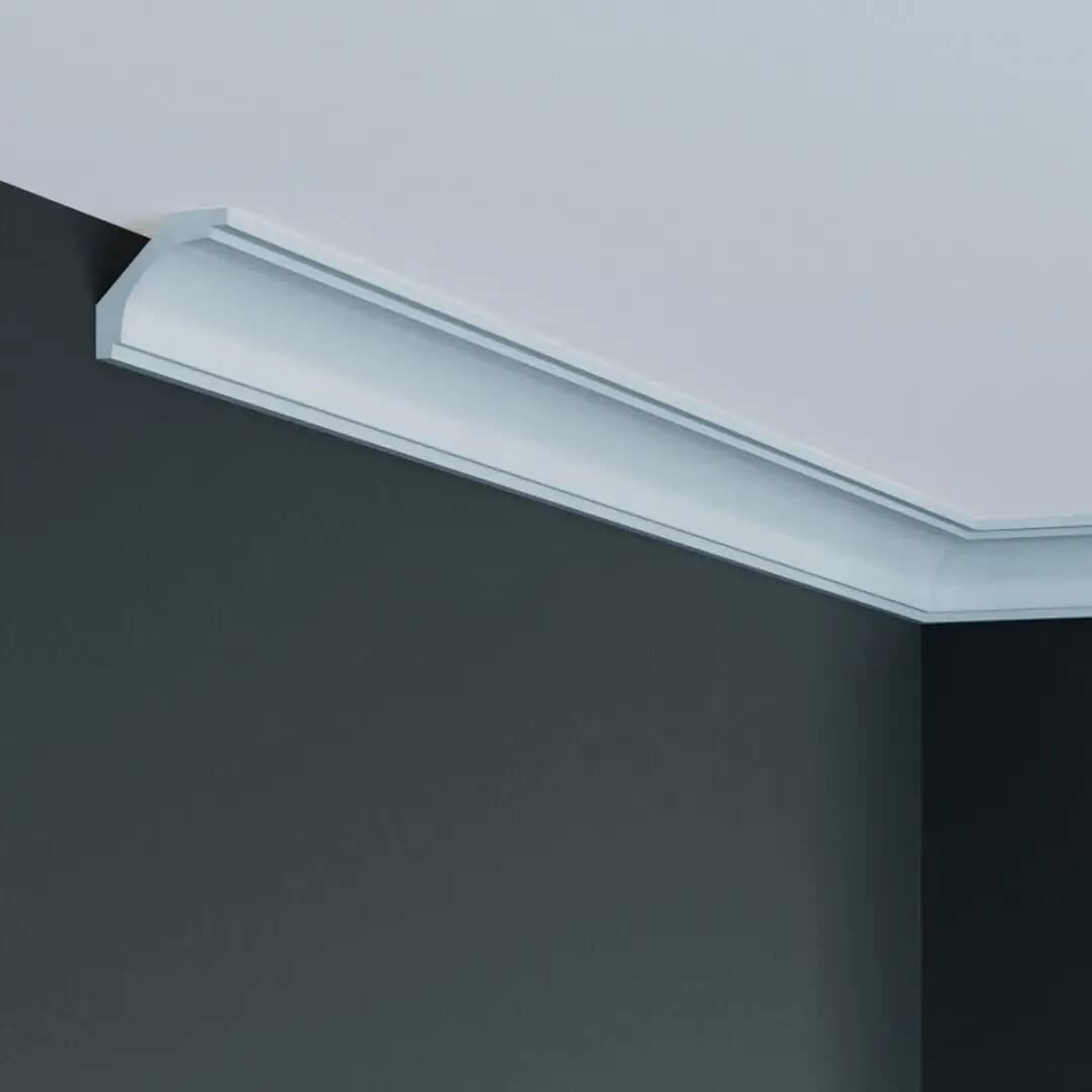 Corniche Polystyrène PROVISTON B-49 – 2000x145x50 Mm, Blanc, Moderne