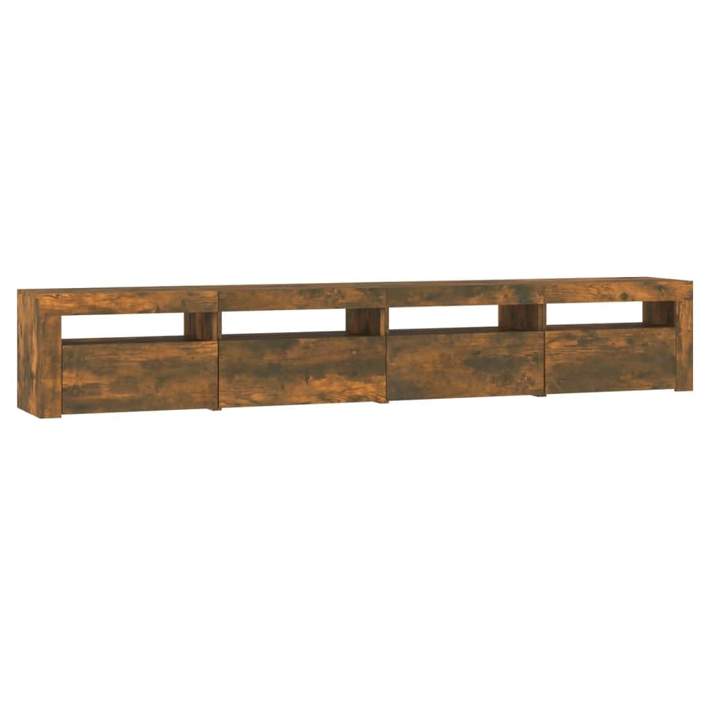 Szafka pod telewizor z lampkami LED dębowym, 240 x 35 x 40 cm