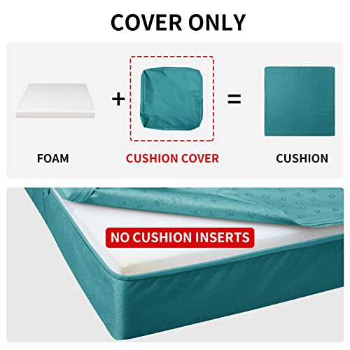 Easy-Going Patio Furniture Non-Slip Cushion Covers Outdoor Seat Cushion Waterproof Covers with Zipper 22x20x4 in 2 Pieces, Teal by Easy-Going - Image 7