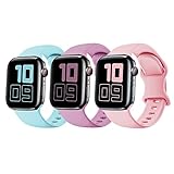 [3 Pack] Silicone Strap Compatible with Kids Apple Watch Band, Soft Sport Replacement Bands for iWat