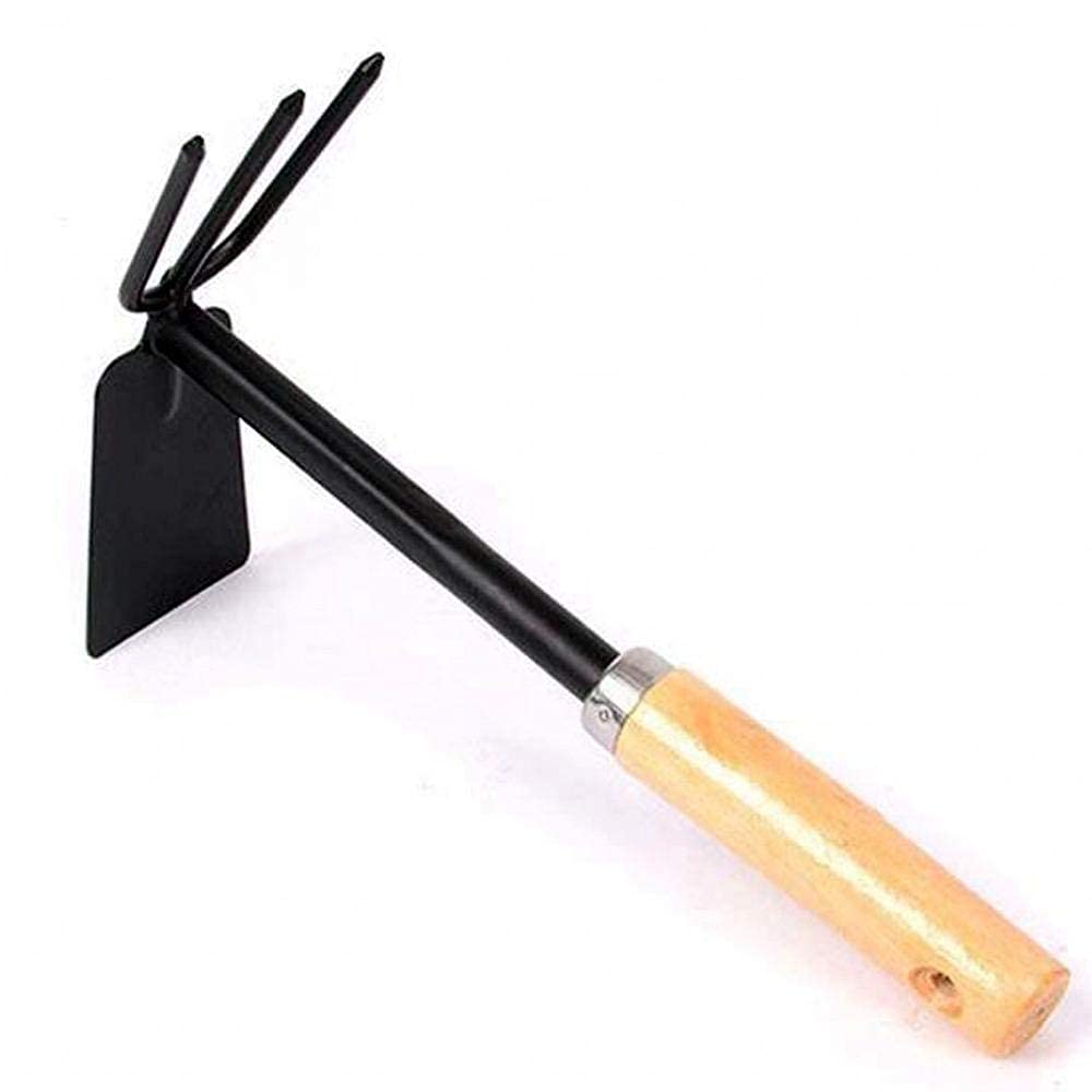 Garth Gardening Carbon Steel Dual Head Garden Digging Hoe and Cultivator with Wooden Handle | Duel Head Garden Tool for Multipurpose - Image 2 thumbnail