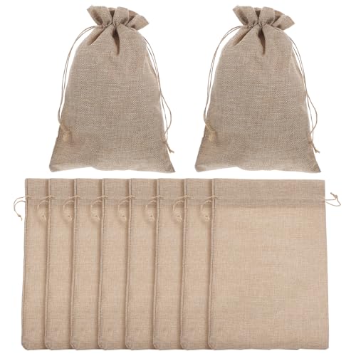 巾着袋 麻袋 ラッピング袋 10枚 無地 麻 巾着 バッグ ジュエリー袋 小物入れ おしゃれ ラッピング プレゼント 収納袋 誕生日 結婚式 自宅 ギフトラッピング(20*30cm)