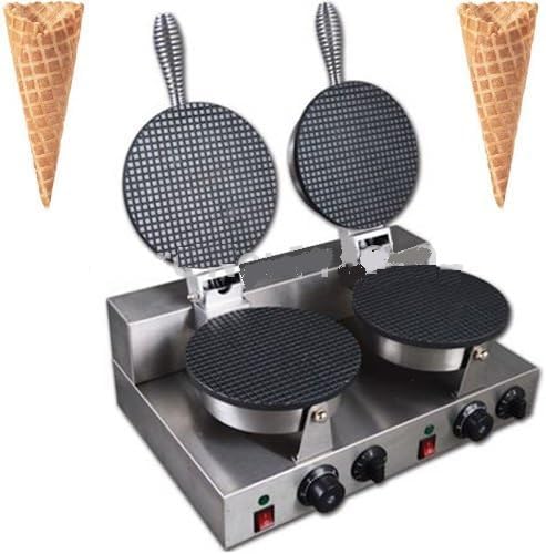 Double-head 110v Electric Icecream Cones Waffle Cone Maker Machine Baker Iron Mold Pan