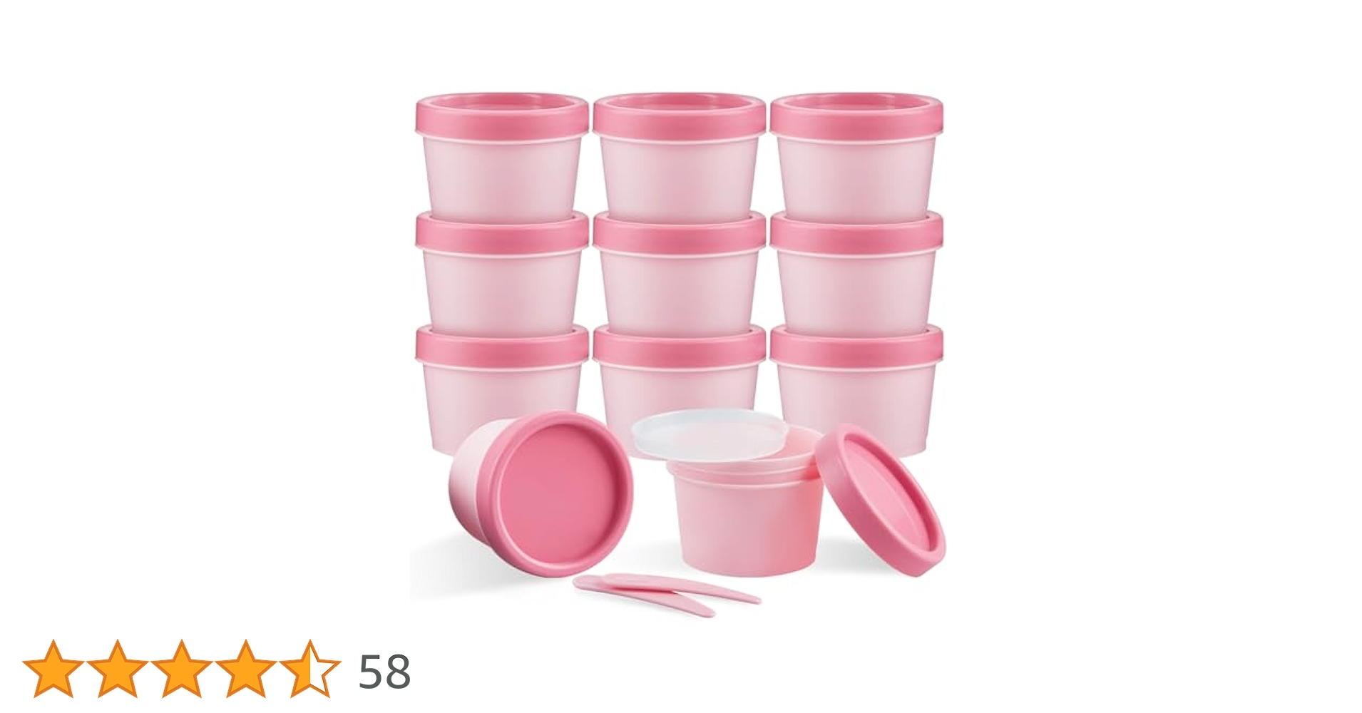 プラスチック製保存容器10個セット（ピンク・クリーム） プラスチック製保存容器10個セット（ピンク・クリーム
