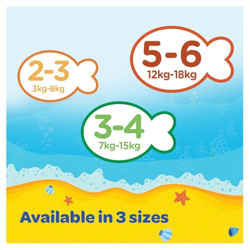 Huggies Little Swimmers, Swim Nappies, Size 5-6 - 33 Pants - Maximum Protection Swimming Nappies with Leak Guards - All-Round Stretchy Waistband