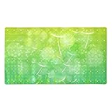 Alfombrillas antideslizantes para bañera con ventosas y agujeros de drenaje para bebés y ancianos, PVC, rectángulo, diente de león roto en la hierba