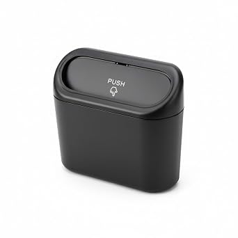 Orret Home Car Hangable Mini Trash Can – Automatic Lid, Seat Back Hangable Practical Auto Trash Can, Plastic Car Trash Can, Car Organizer