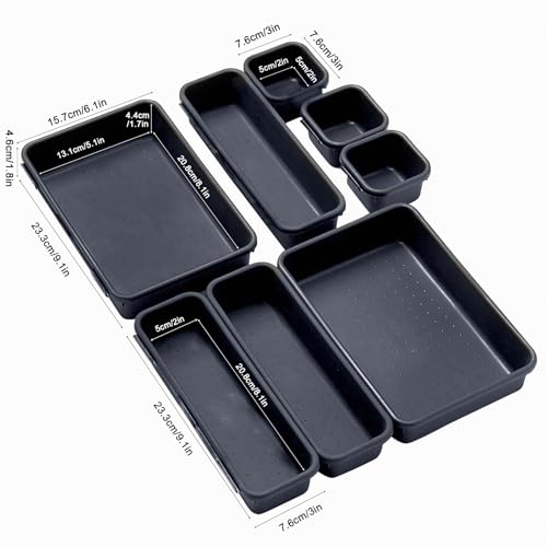 Miniatura 2 de Organizador De Cajón Plástico,8 Piezas Organizador De Cajones,Apilables Almacenamiento Para Cajones Para Armario Escritorio,Cocina