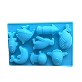 Hacoly Silikonform Kuchenform Ozean-Serie Formen aus Silikon Fisch Pinguin für Eiswürfel Kuchen Muffins Handgefertigte Seife Kekse Schokolade