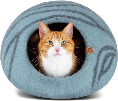 MEOWFIA Katzenbett aus Merinowolle – Handgefilztes, Umweltfreundliches Katzenbett für Katzen & Kätzâ€¦ – Miniatur