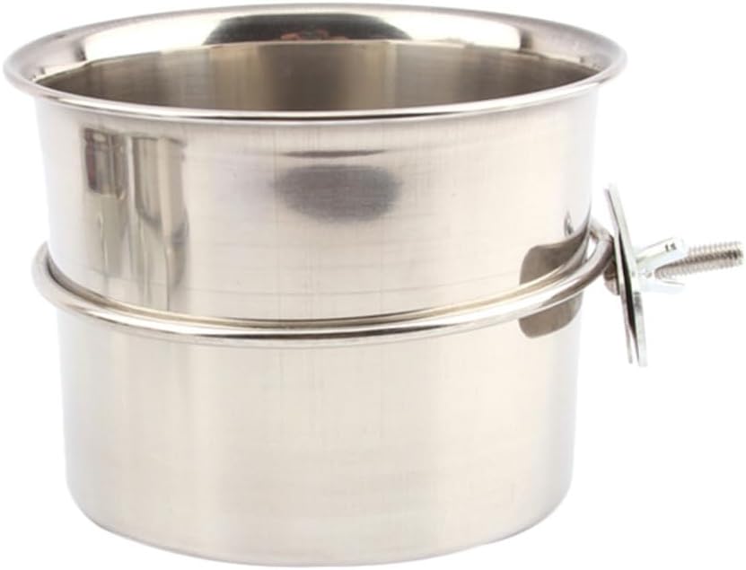 BESPORTBLE Stainless Steel Parrot Bird Feeder Bowl Hanging Bird Feeder Bowl for Macaw Cage Food and Water Easy to Clean 5.51 X 5.11 X 3.54 in