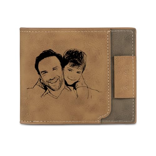 Father's Day Men's Leather Wallet: Personalized Men's Leather Wallet with 2-6 Names - Slim Bi-Fold Wallet Customized for Dads - Wallet for Dads & Husbands2
